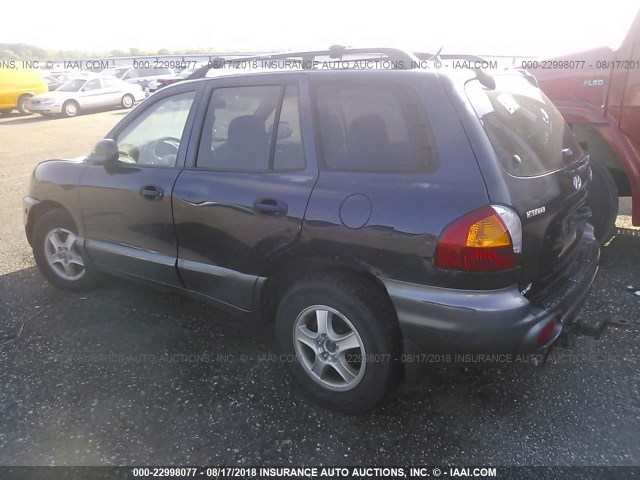 KM8SC73D14U749150 - 2004 HYUNDAI SANTA FE GLS/LX BLUE photo 3