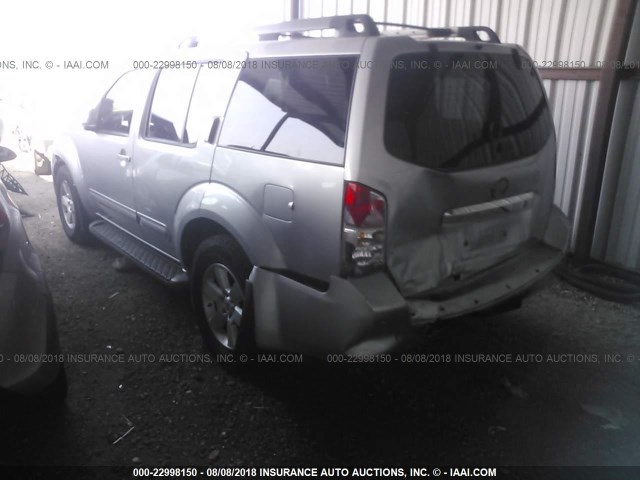 5N1AR18U68C640808 - 2008 NISSAN PATHFINDER S/LE/SE SILVER photo 3