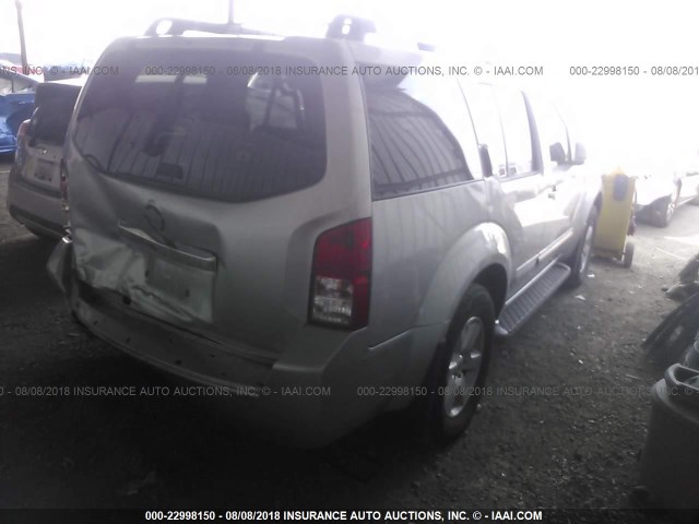 5N1AR18U68C640808 - 2008 NISSAN PATHFINDER S/LE/SE SILVER photo 4