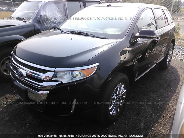 2FMDK4KC6CBA04496 - 2012 FORD EDGE LIMITED BLACK photo 2