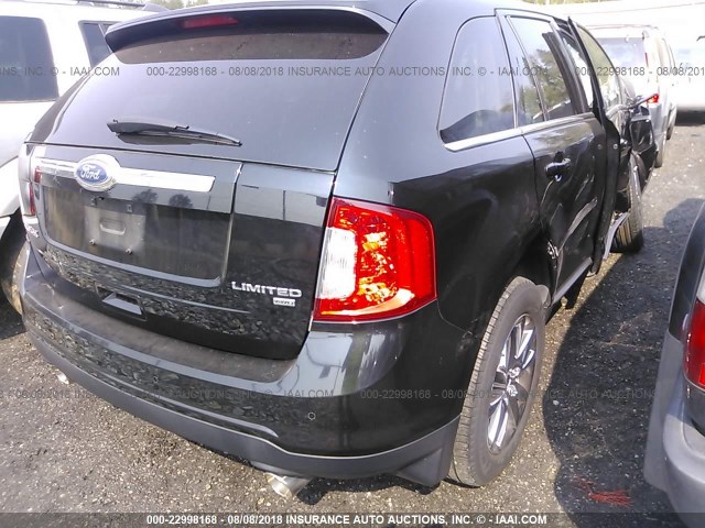 2FMDK4KC6CBA04496 - 2012 FORD EDGE LIMITED BLACK photo 4