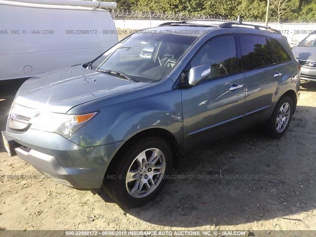 2HNYD28267H503377 - 2007 ACURA MDX GREEN photo 2