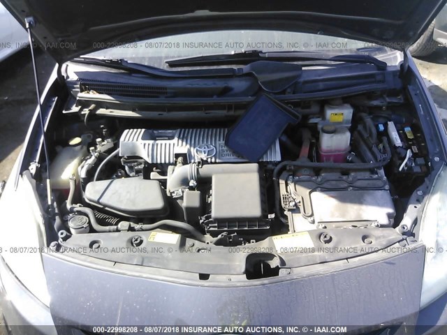 JTDKN3DU5A5200532 - 2010 TOYOTA PRIUS ნაცრისფერი ფოტო 10