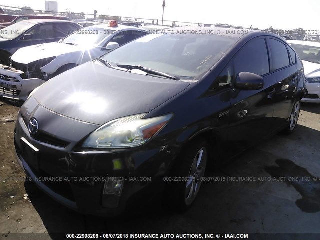 JTDKN3DU5A5200532 - 2010 TOYOTA PRIUS ნაცრისფერი ფოტო 2