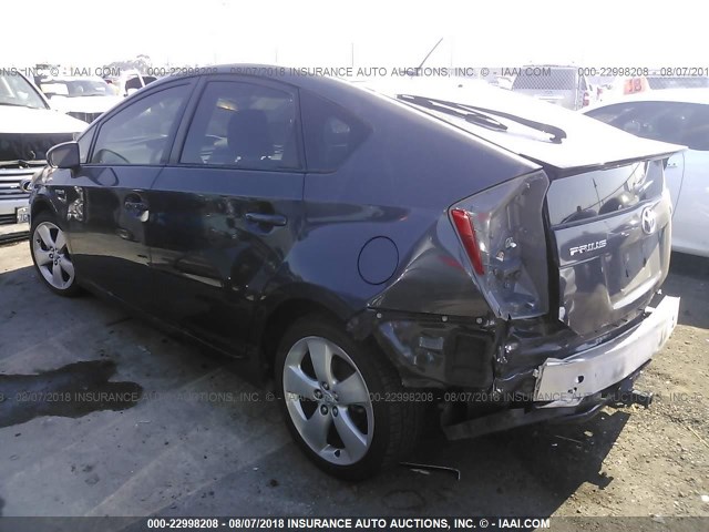 JTDKN3DU5A5200532 - 2010 TOYOTA PRIUS ნაცრისფერი ფოტო 3