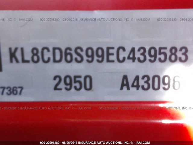 KL8CD6S99EC439583 - 2014 CHEVROLET SPARK 1LT RED photo 9