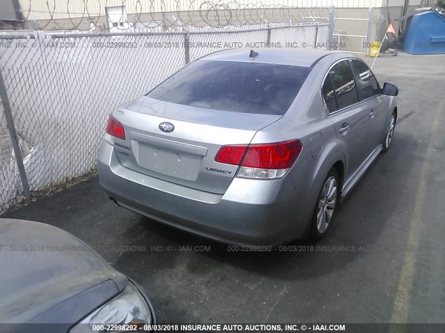 4S3BMCK62B3229555 - 2011 SUBARU LEGACY 2.5I LIMITED SILVER photo 4