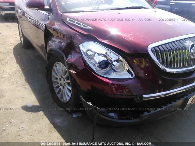 5GAKVBED1BJ313638 - 2011 BUICK ENCLAVE CXL MAROON photo 6