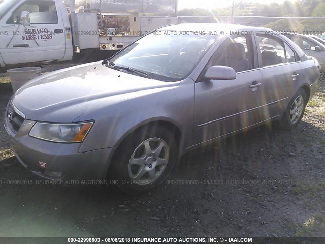 KMHEU46C56A110186 - 2006 HYUNDAI SONATA GLS/LX GRAY photo 2