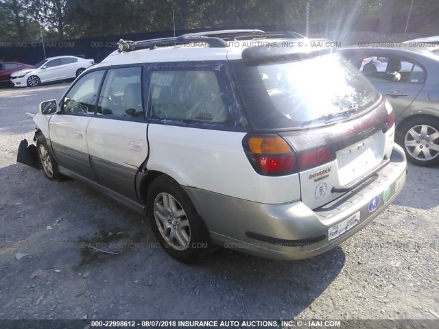 4S3BH686237612287 - 2003 SUBARU LEGACY OUTBACK LIMITED WHITE photo 3