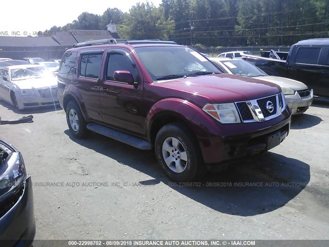 5N1AR18W55C747040 - 2005 NISSAN PATHFINDER LE/SE/XE BURGUNDY photo 1