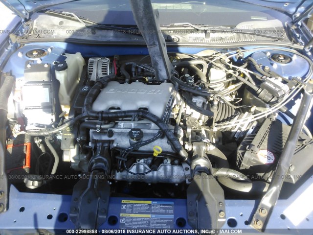 2G1WW12E459373619 - 2005 CHEVROLET MONTE CARLO LS BLUE photo 10