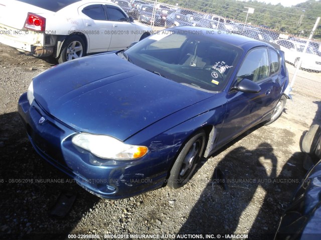 2G1WW12E459373619 - 2005 CHEVROLET MONTE CARLO LS BLUE photo 2