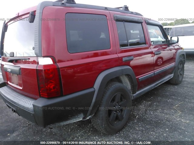 1J8HH48N36C248259 - 2006 JEEP COMMANDER RED photo 4
