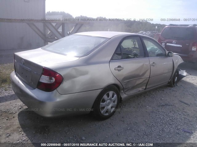 4T1BE32K13U224624 - 2003 TOYOTA CAMRY LE/XLE/SE TAN photo 4