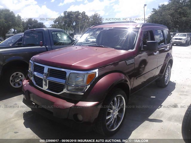 1D8GT58K67W558372 - 2007 DODGE NITRO SLT BURGUNDY photo 2