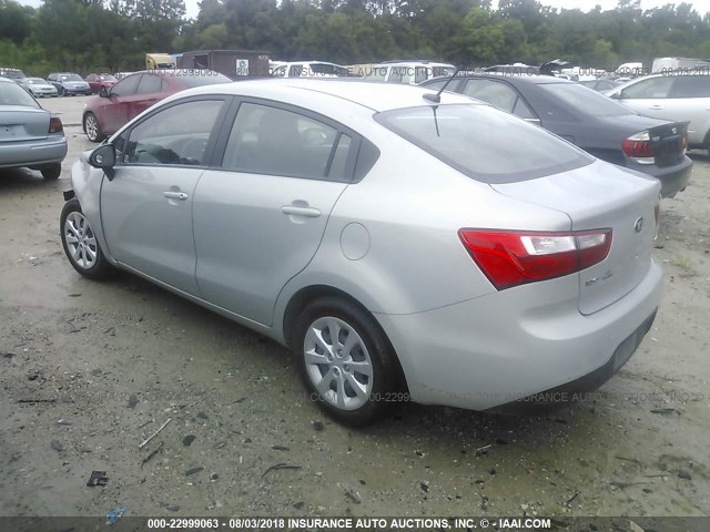 KNADN4A32D6188653 - 2013 KIA RIO EX/SX SILVER photo 3