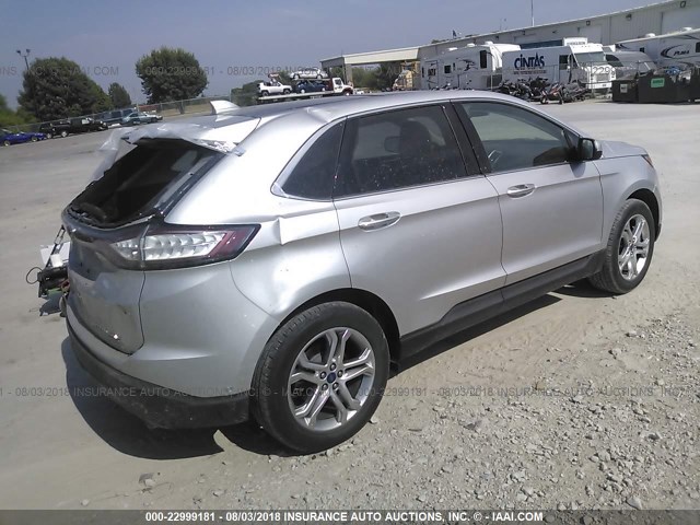 2FMPK4K96FBC03733 - 2015 FORD EDGE TITANIUM SILVER photo 4