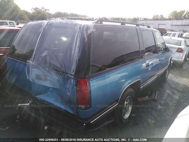 1GNEC16K4SJ409926 - 1995 CHEVROLET SUBURBAN C1500 BLUE photo 4