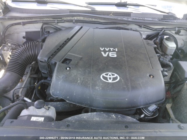 5TELU42N96Z307614 - 2006 TOYOTA TACOMA DOUBLE CAB ვერცხლისფერი ფოტო 10