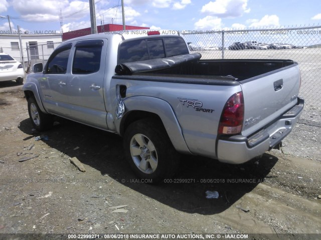 5TELU42N96Z307614 - 2006 TOYOTA TACOMA DOUBLE CAB SILVER photo 3