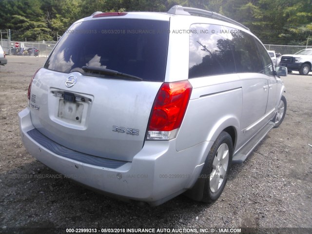 5N1BV28U14N313379 - 2004 NISSAN QUEST S/SE/SL SILVER photo 4