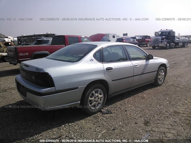 2G1WF52E749429753 - 2004 CHEVROLET IMPALA SILVER photo 4