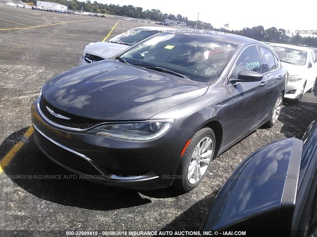 1C3CCCAB0GN174626 - 2016 CHRYSLER 200 LIMITED GRAY photo 2