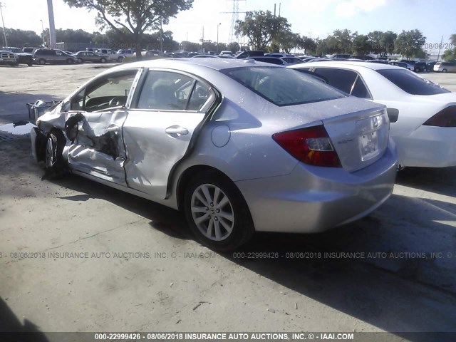 19XFB2F93CE041417 - 2012 HONDA CIVIC EXL 银色 照片 3