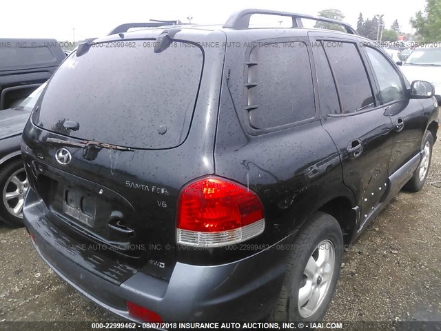 KM8SC73D65U947109 - 2005 HYUNDAI SANTA FE GLS/LX BLACK photo 4