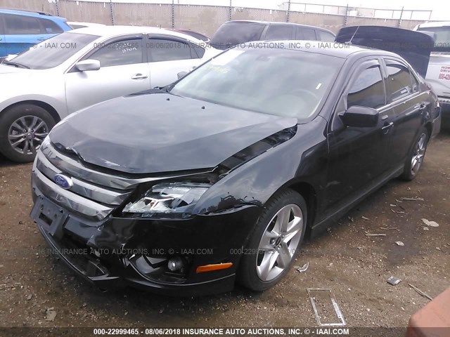 3FAHP0KC8BR119509 - 2011 FORD FUSION SPORT BLACK photo 2