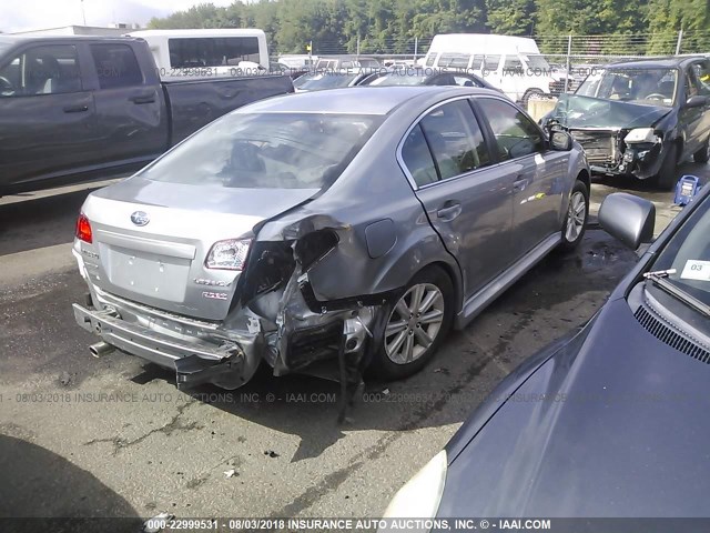 4S3BMBC60B3250364 - 2011 SUBARU LEGACY 2.5I PREMIUM GRAY photo 4