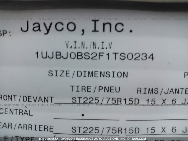 1UJCJ02R721KT0072 - 2002 JAYCO DESIGNER  CREAM photo 9