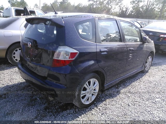 JHMGE88479S033227 - 2009 HONDA FIT SPORT BLUE photo 4