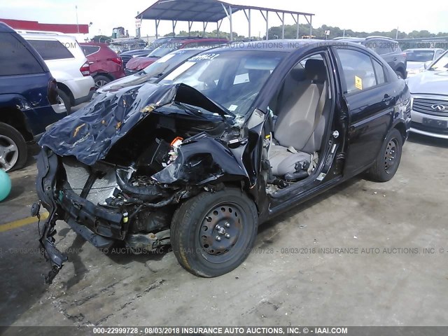 KMHCN46C58U237445 - 2008 HYUNDAI ACCENT GLS BLACK photo 2