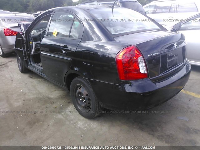 KMHCN46C58U237445 - 2008 HYUNDAI ACCENT GLS BLACK photo 3