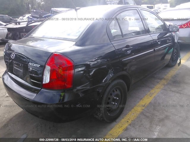 KMHCN46C58U237445 - 2008 HYUNDAI ACCENT GLS BLACK photo 4