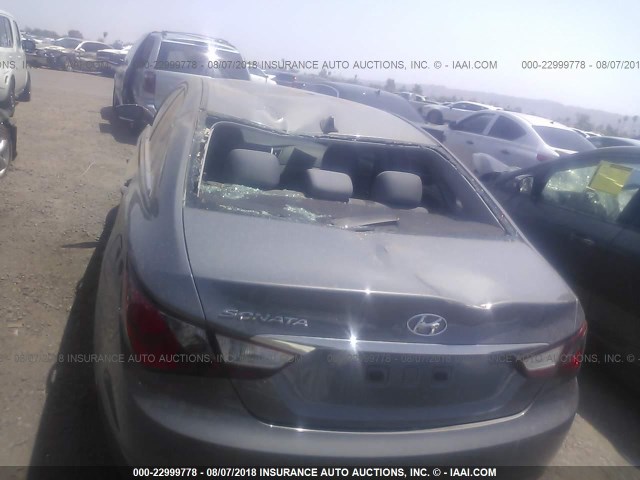 5NPEB4AC1BH088434 - 2011 HYUNDAI SONATA GLS GRAY photo 6