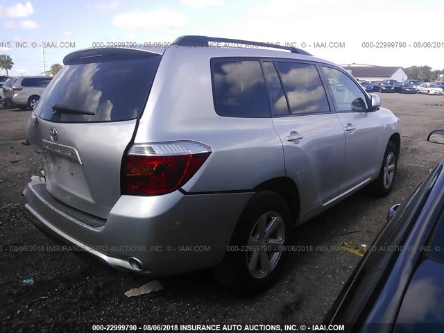 5TDKK3EH4AS023752 - 2010 TOYOTA HIGHLANDER SE SILVER photo 4