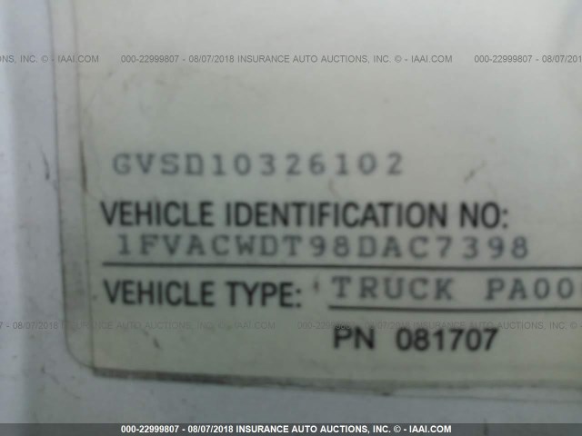 1FVACWDT98DAC7398 - 2008 FREIGHTLINER M2 106 MEDIUM DUTY WHITE photo 10