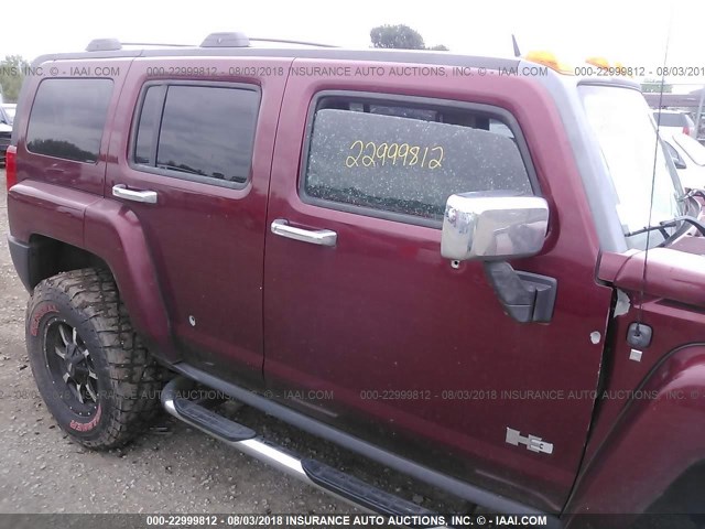 5GTDN13E478213165 - 2007 HUMMER H3 MAROON photo 6