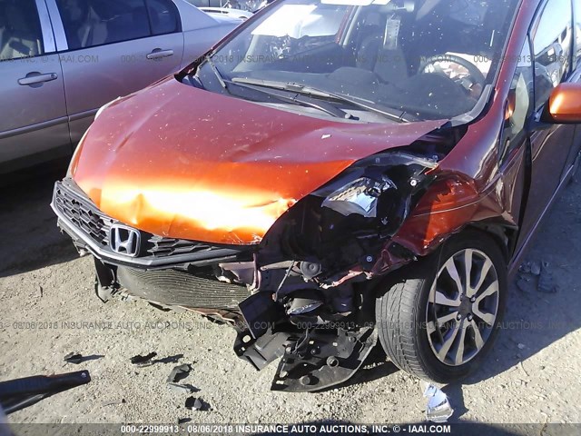 JHMGE8H51CC012707 - 2012 HONDA FIT SPORT ORANGE photo 6