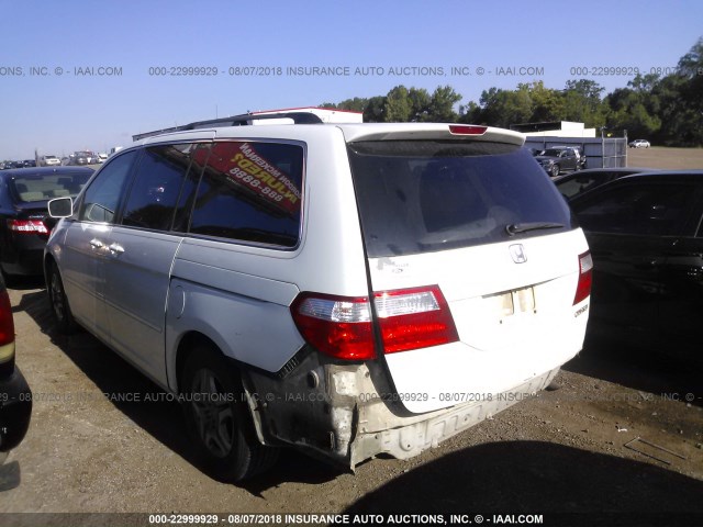 5FNRL38785B009975 - 2005 HONDA ODYSSEY EXL WHITE photo 3