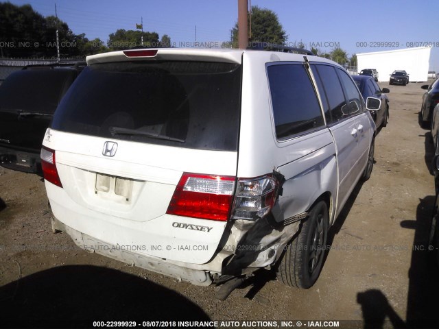 5FNRL38785B009975 - 2005 HONDA ODYSSEY EXL WHITE photo 4