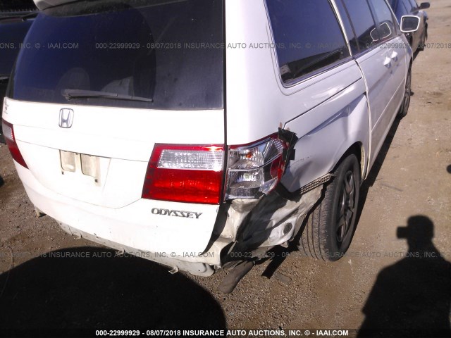 5FNRL38785B009975 - 2005 HONDA ODYSSEY EXL WHITE photo 6