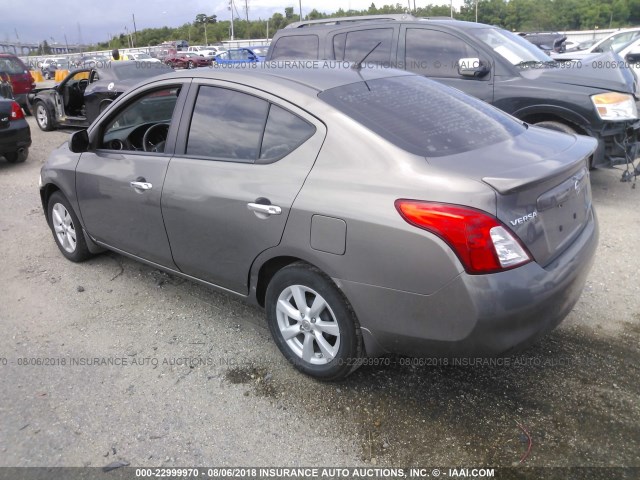 3N1CN7APXCL857021 - 2012 NISSAN VERSA S/SV/SL GRAY photo 3