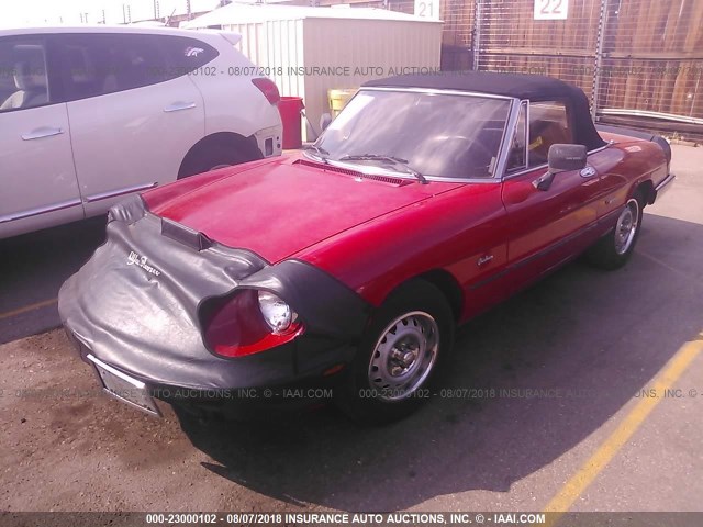 ZARBA5414G1043188 - 1986 ALFA ROMEO VELOCE 2000 SPIDER RED photo 2