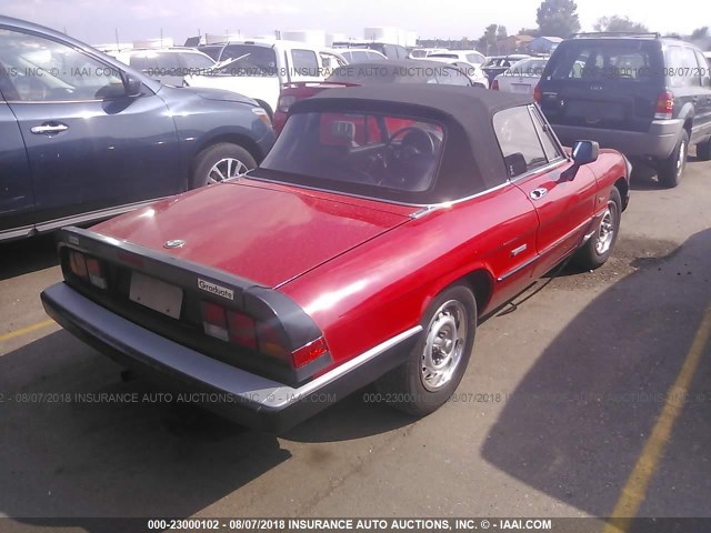 ZARBA5414G1043188 - 1986 ALFA ROMEO VELOCE 2000 SPIDER RED photo 4