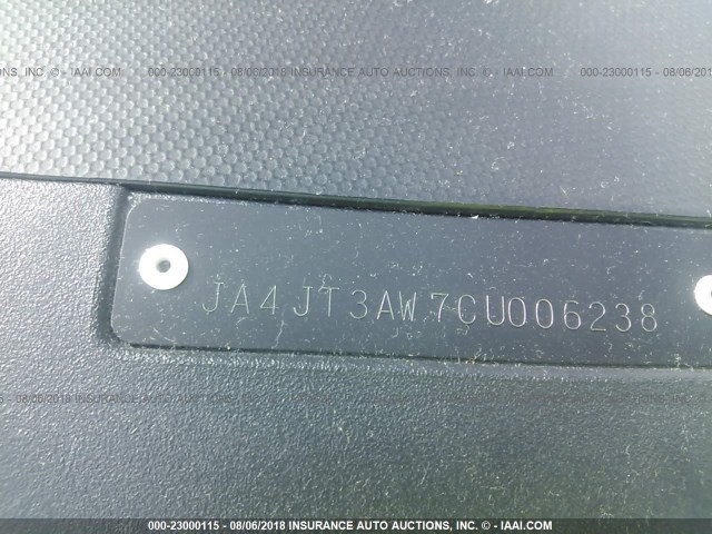 JA4JT3AW7CU006238 - 2012 MITSUBISHI OUTLANDER SE BLACK photo 9