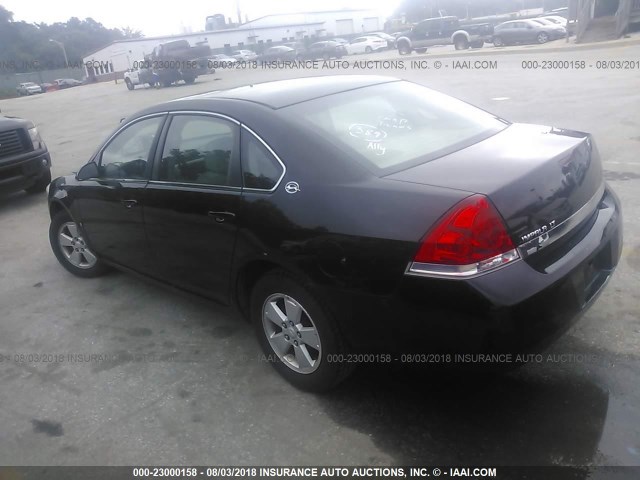 2G1WT55K289179886 - 2008 CHEVROLET IMPALA LT BLACK photo 3